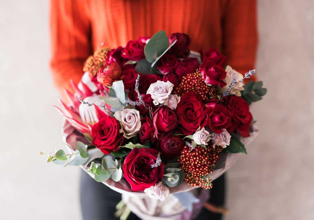 bouquet fleurs Saint-Valentin 